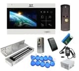 Комплект СКУД и сенсорного видеодомофона ST 4.3" с электромагнитным замком 180 кг и брелками EM (черный) Space Technology