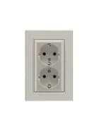 Розетка 2-я Karea LINE STAR с заземл. жемчуж. Makel 86100082