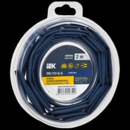 Трубка термоусадочная ТТУ нг-LS 6/3 синяя (2м/упак) IEK