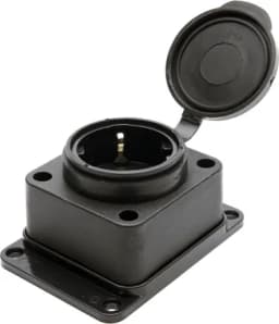 Розетка STEKKER RST163144 с заземляющим контактом каучук 230В 16А IP44 черная 39018