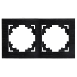 Рамка 2местная металл STEKKER MFR00700205 серия Катрин черный 50016
