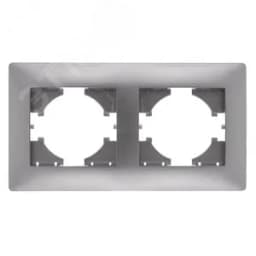 Рамка 2-местная Bravo, серебро