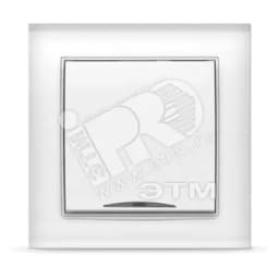 Выключатель Бриллиант одноклавишный с подсветкой белый Универсал