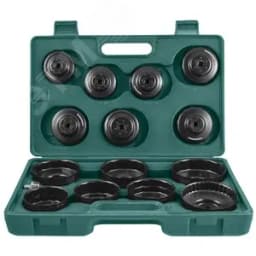 Комплект чашек для съема масляных фильтров 65-100 мм, 15 предметов