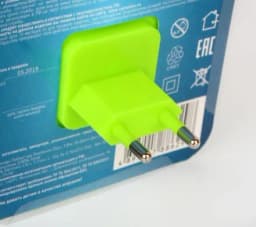 Светильник светодиодный NL-241 «Зайцы очкарики» 220В ночник с выкл. зел. Camelion 13816