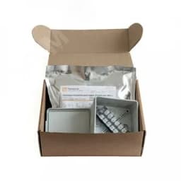 Коробка распределительная двухкомпонентная (HF) в комплекте с компаундом и с 6-кл. зажимами, сечение до 2,5 мм, 100х100х50 серая