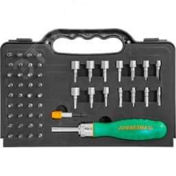 Рукоятка отверточная трещоточная в наборе с битами и насадками, 52 предмета