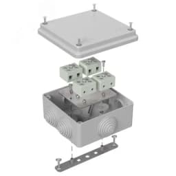 Коробка огнестойкая для о/п двухкомпонентная 60-0210-FR10.0-4 Е15-Е120 RAL7035 80х80х40