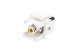 Вставка формата Keystone Jack с проходным адаптером RCA (желтый) Hyperline KJ1-RCA/YL-D-WH