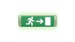 Табло Элтех-сервис М-220-РИП-AQUA исп.2 аварийный Человек вправо в дверь Световое табло конусное