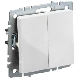 Выключатель 2-кл. СП BRITE ВС10-2-0-БрБ 10А механизм бел. IEK BR-V20-0-10-K01