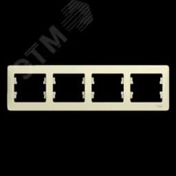 GLOSSA Рамка горизонтальная 4 поста бежевая