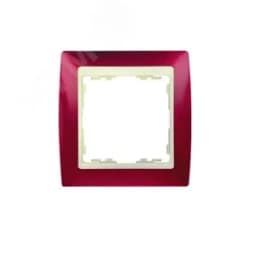 Рамка на 2 поста S82 гранатовый металлик - слоновая кость Simon