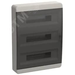 Корпус пластиковый навесной на 54 модуля ЩРН-П-54 IP41 TEKFOR черная прозрачная дверь