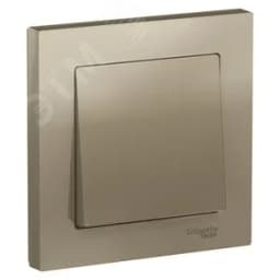 Выключатель одноклавишный ATLASDESIGN схема 1 10АХ в сборе шампань