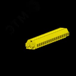 Клемма TB 2-2 с бок. подключ. с крепеж.фланцами, сечение 1,5 мм. кв., желтая