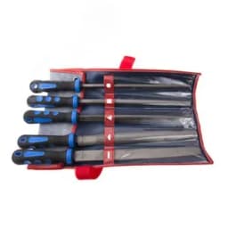 Набор напильников 250 мм, двухкомпонентные рукоятки, 5 предметов