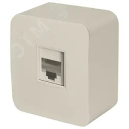 Розетка компьютерная одноместная RJ-45 серия София слоновая кость STEKKER