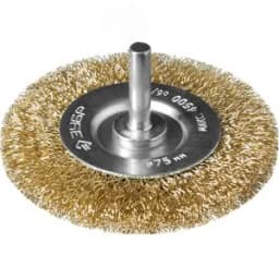 Щетка дисковая для дрели, витая латунированная стальная проволока 0,3мм, 75мм "Профессионал". 3520-075_z02 ЗУБР
