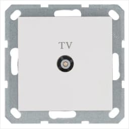 Розетка телевизионная оконечная TV Ф9.5мм механизм бел. глянцевый Jasmart G6001W