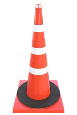 Конус дорожный - КС 3.4.0 - 750 мм мягкий , квадратное основание , 3 белые полосы + утяжелитель