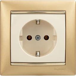 Розетка 1-м СП Valena 16А IP20 с заземл. на винтах механизм сл. кость Leg 774320