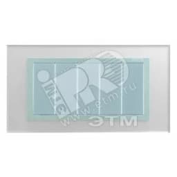 Рамка с суппортом на 8 узких модулей, S82C, серебро - алюминий (стекло)