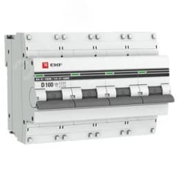 Автоматический выключатель 4P 100А (D) 10kA ВА 47-100M с электромагнитным расцепителем PROxima
