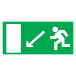 Знак-наклейка "Направление к эвакуационному выходу налево вниз" Знакпром