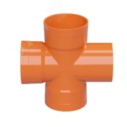 Соединение крестообразное для двустенных труб 90 градусов диаметр 160мм полипропилен
