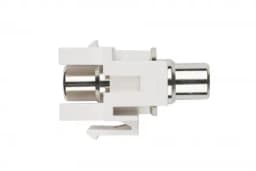 Вставка формата Keystone Jack с проходным адаптером RCA (желтый) Hyperline KJ1-RCA/YL-D-WH