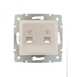 KARINA Розетка телефонная двойная евро жемчужно-белый перламутр (10шт/120шт) Lezard