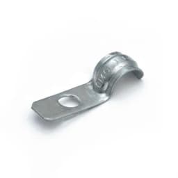 Скоба металлическая однолапковая усиленная противопожарная СМОУ d10-11 мм отв. d 6,5 мм (100шт/3000шт уп/кор) Промрукав