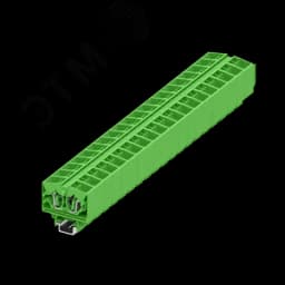 Клемма TB 2-2 на DIN-15, фронт.подключение, сечение 2,5 мм. кв., зеленый.