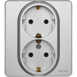 Розетка 2X2К+З немецкий стандарт 16 А 250 В~ INSPIRIA алюминий