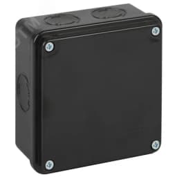 Коробка распаячная для открытой проводки, двухкомпонентная 100х100х50 мм (черная) RUVinil