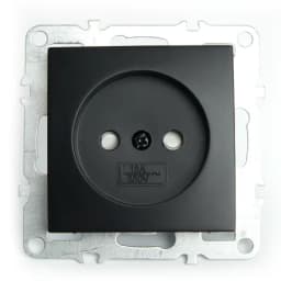 Розетка 1местная бз механизм STEKKER PST10910903 250В 10А с защитной шторкой серия Эрна черный 49153