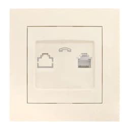 Валенсия розетка телефонная RJ-11 1-местная кремовая EKF PROxima