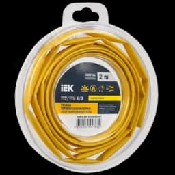 Трубка термоусадочная ТТУ нг-LS 6/3 желтая (2м/упак) IEK