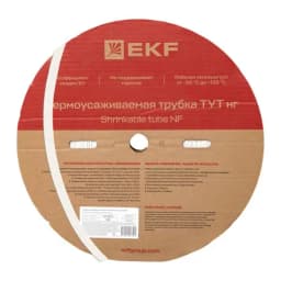Термоусаживаемая трубка ТУТ нг 20/10 белая рулон EKF PROxima