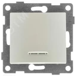 Выключатель одноклавишный Bravo инд, механизм, 10А, 250В, жемчуг С10В18-028 GUSI Electric