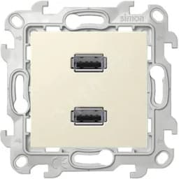 Коннектор 2хUSB, слоновая кость Simon