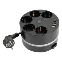 HM105101 Удлинитель 5местный сз 3x1мм2 25м 250В 16А 2USB С 5V 31А серия Comfort черный 49656