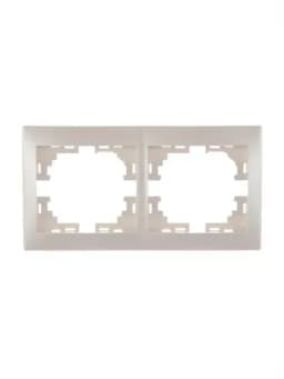 Рамка 2-м Mira горизонт. жемчуж./бел. перламутр. LEZARD 701-3000-147