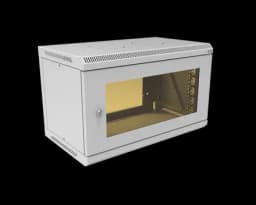 Шкаф телекоммуникационный настенный разборный МИКсистем 19" Basis 6U 600*350 дверь стекло