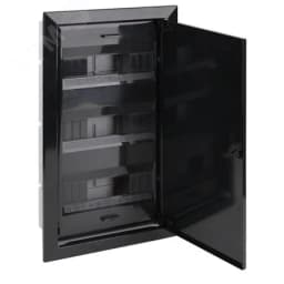 Щиток для скрытой проводки с металлической дверцей на 36 модулей черный IP40 (ЩРВ-36)