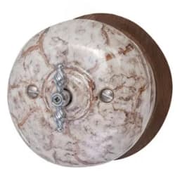 Выключатель 1кл. проходной Фаберже, керамика, цвет мрамор золото