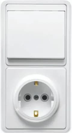 Блок БКВР-031 Бэлла (1-кл. выкл. + розетка с заземл.) бел. Кунцево 5819