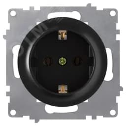 Розетка с заземлением, винтовые контакты, цвет чёрный (серия Florence) 2172811 ССТ