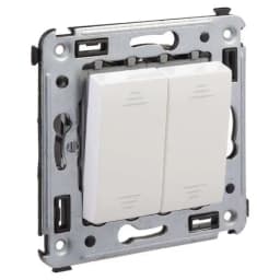 Выключатель 2-кл. 2мод. СП Avanti «Белое облако» 16А IP20 бел. DKC 4400104